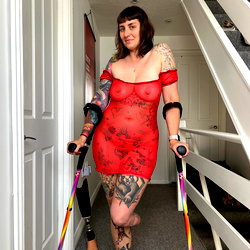 Hot below knee amputee Lady Firefox photo